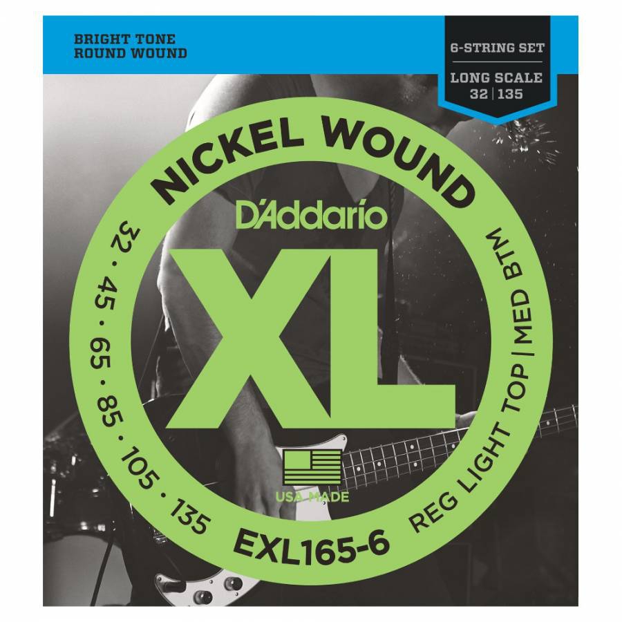 D'Addario EXL165-6 Long Scale 6 Telli Bas Gitar Teli (32-135)