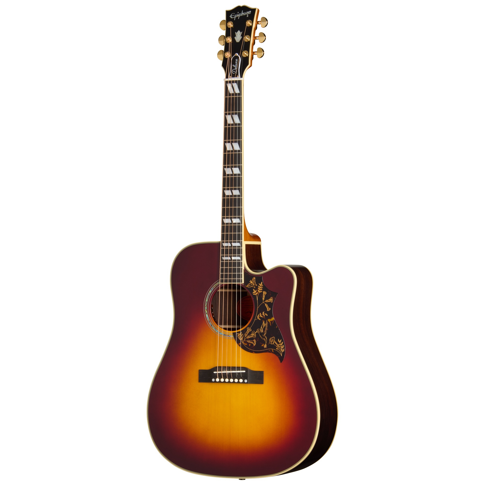Epiphone Hummingbird Deluxe EC Elektro Akustik Gitar (Autumn Burst)