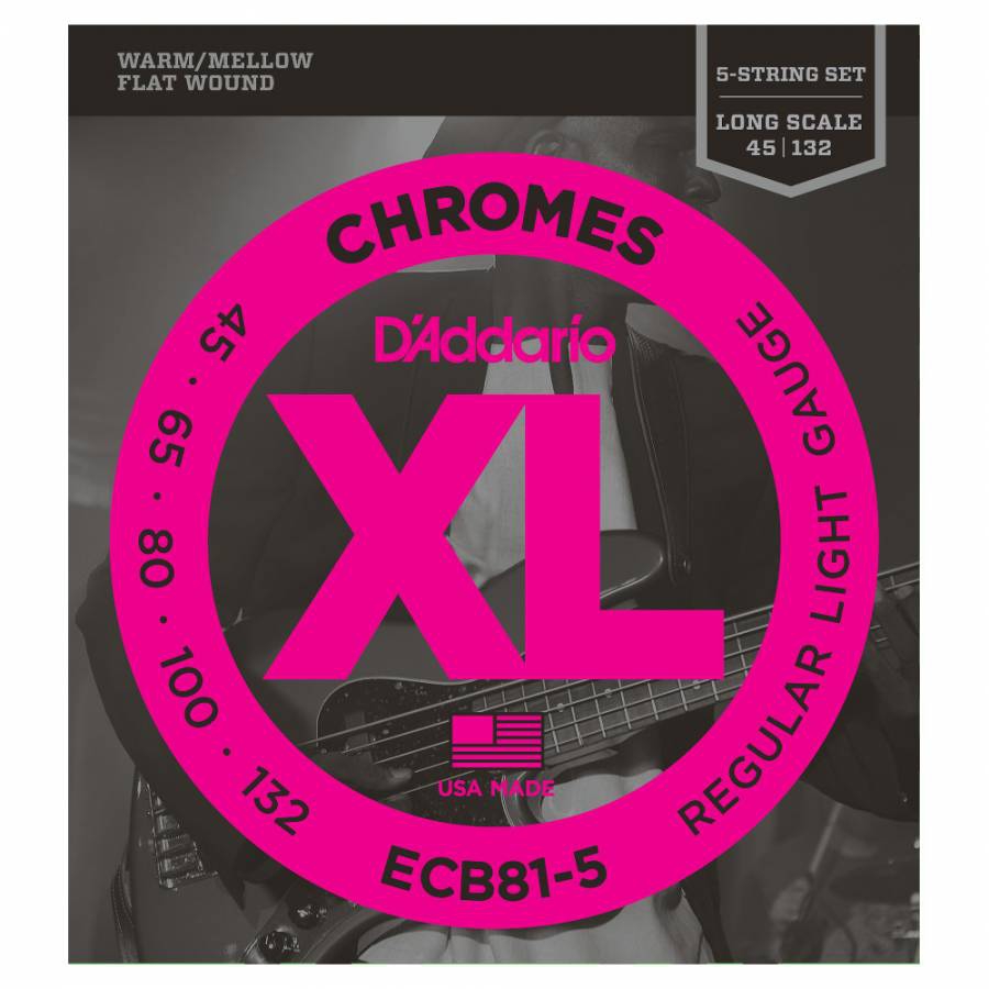 D'Addario ECB81-5 Chromes 5 Telli Bas Gitar Teli (45-132)