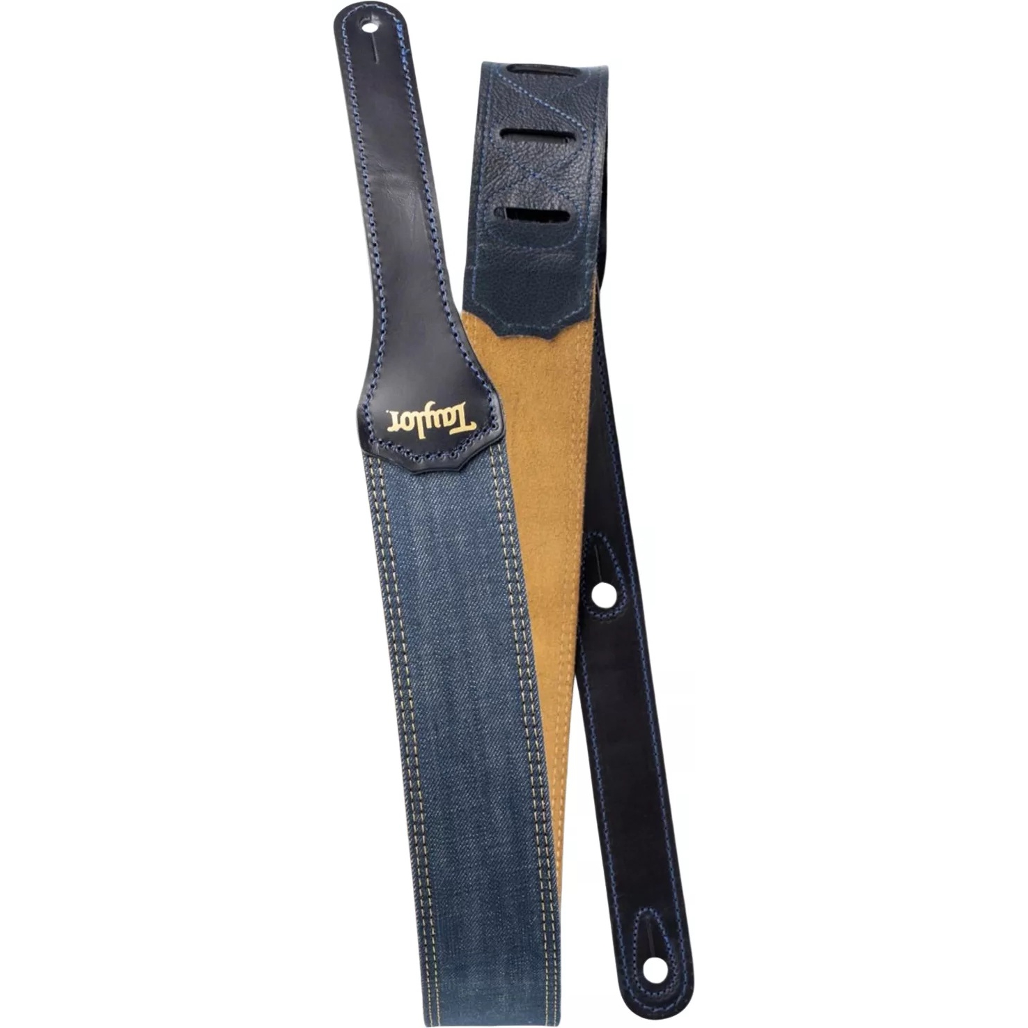 Taylor Gitar Askısı (Blue Denim- Gold Logo)