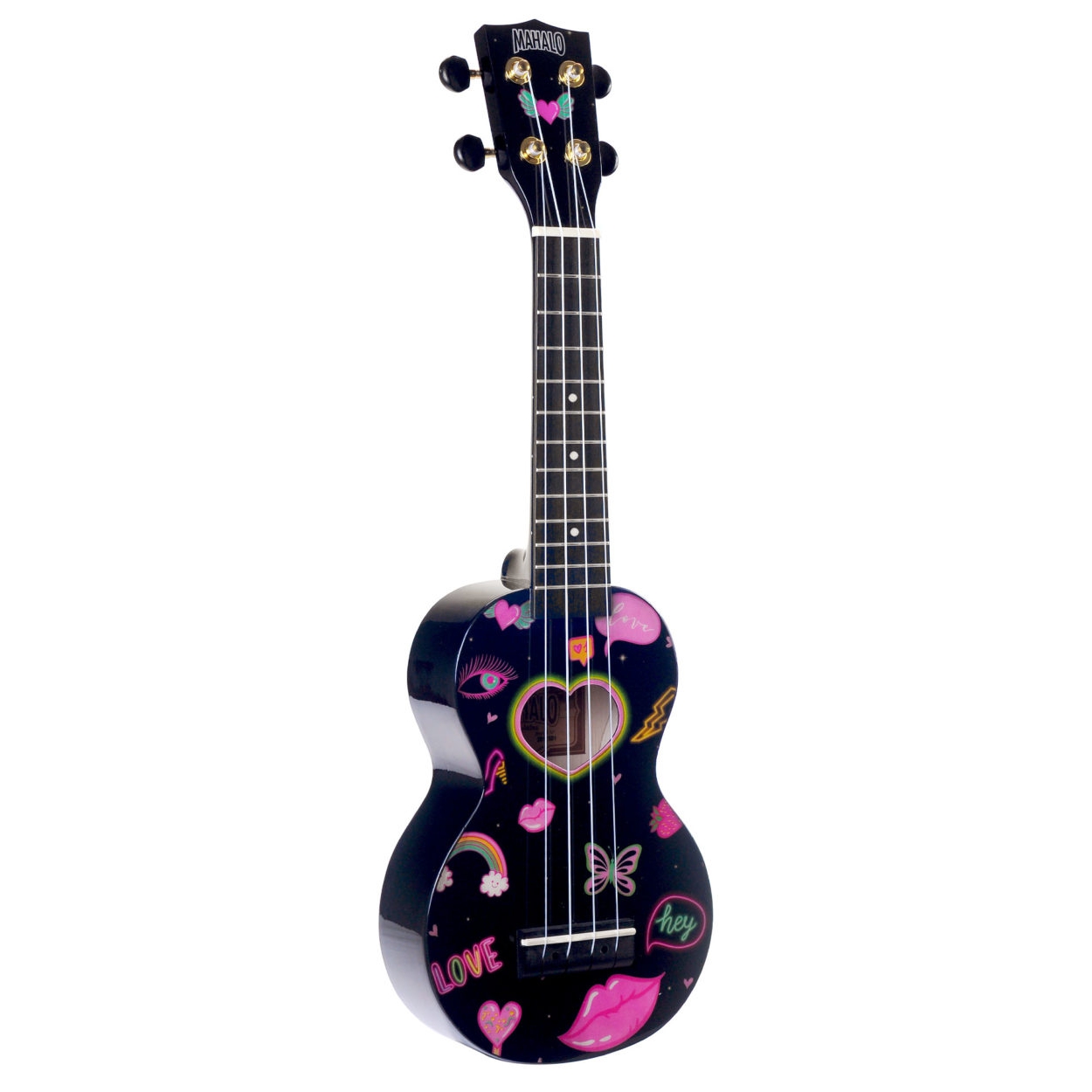 Mahalo Soprano Ukulele (Heart Black)