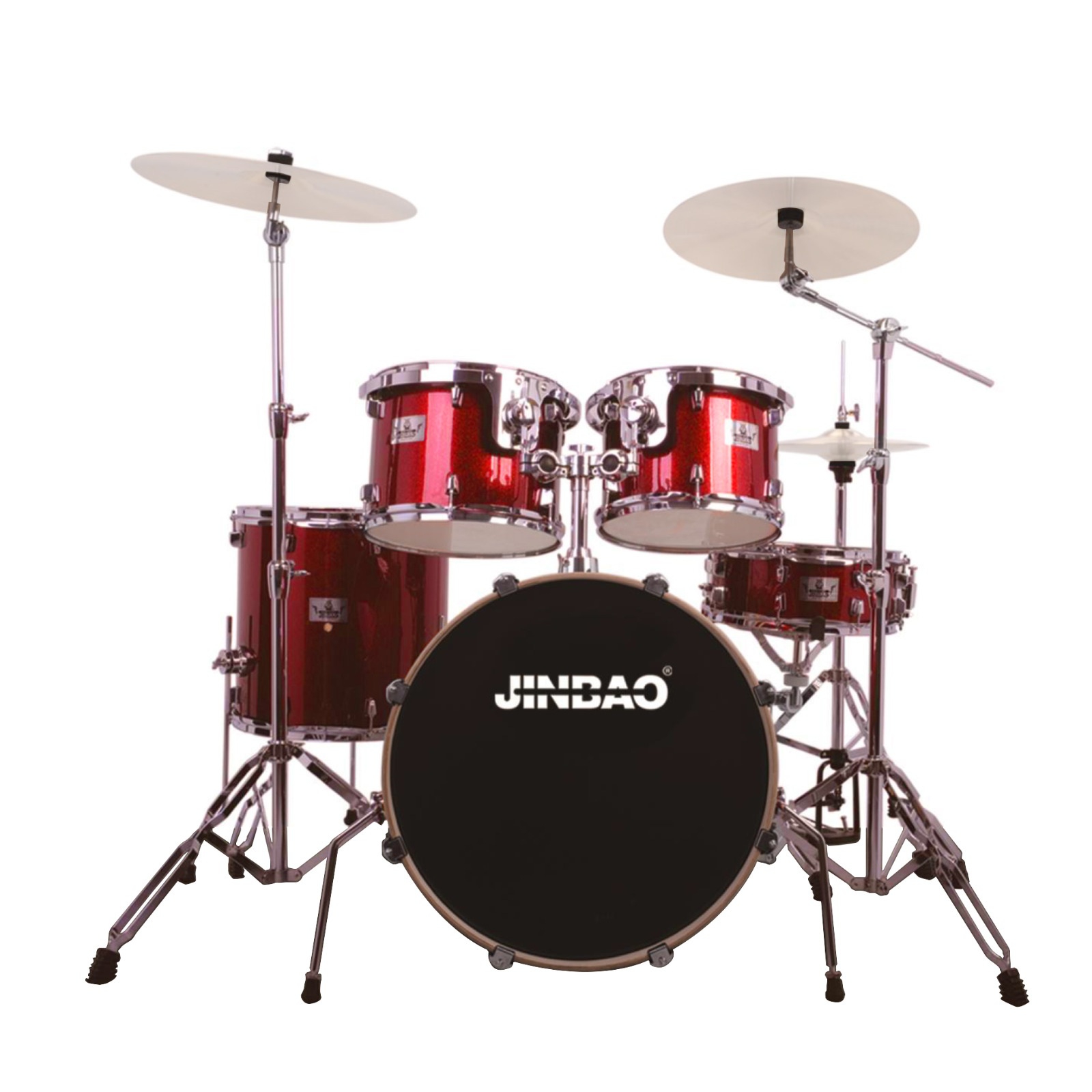 Jinbao JBP1212A (22B-12T-13T-16FT-14S) Aksam Dahil Akustik Davul Seti (Kırmızı)