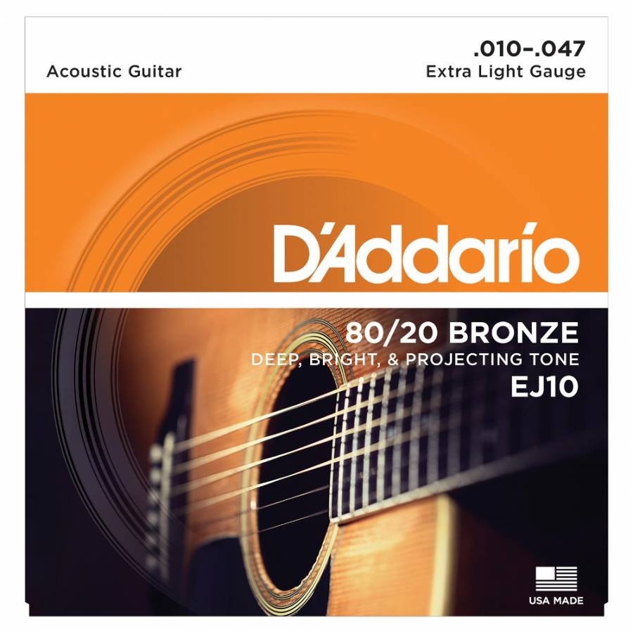 D'Addario EJ10 80/20 Bronze Akustik Gitar Teli (10-47)