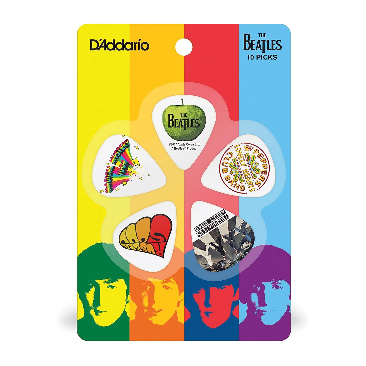 D'addario 1CWH4-10B3 The Beatles Classic Albums 10'lu Paket Pena (Medium)