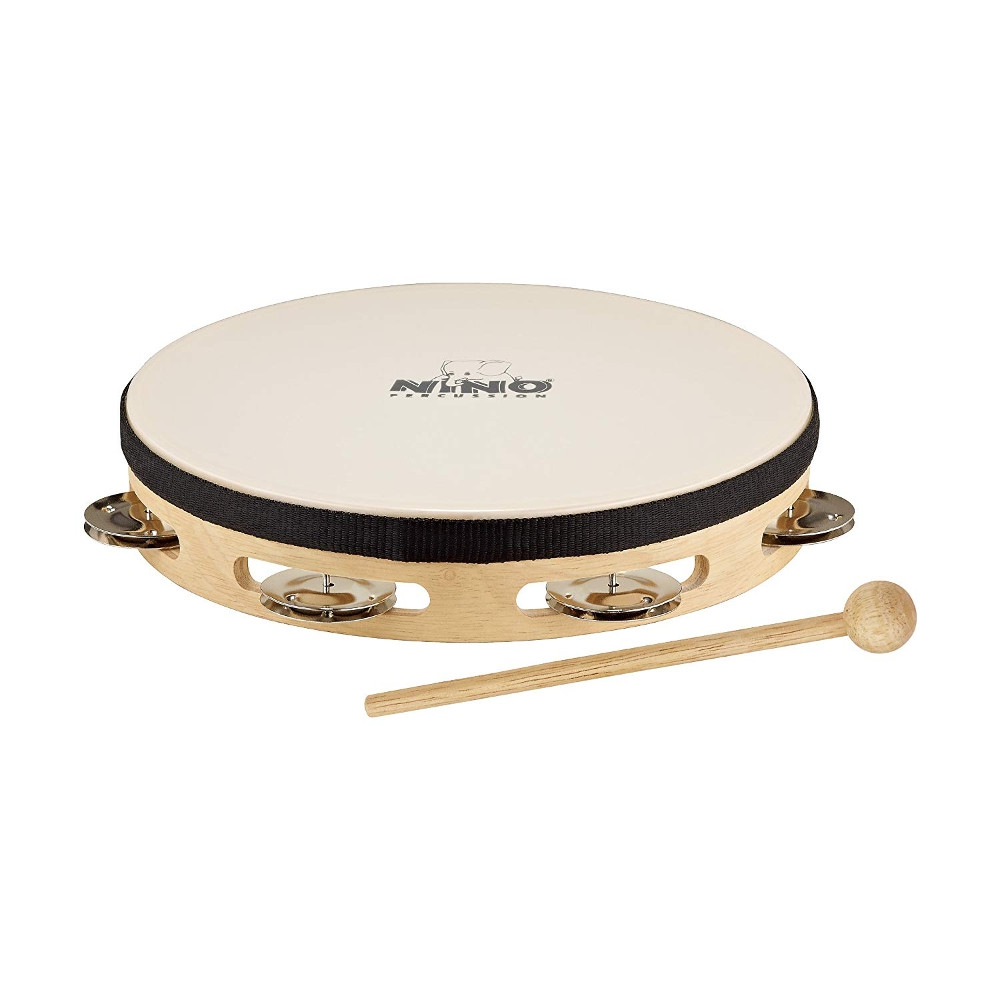 Nino NINO47 Headed Wood 8'' Tambourine