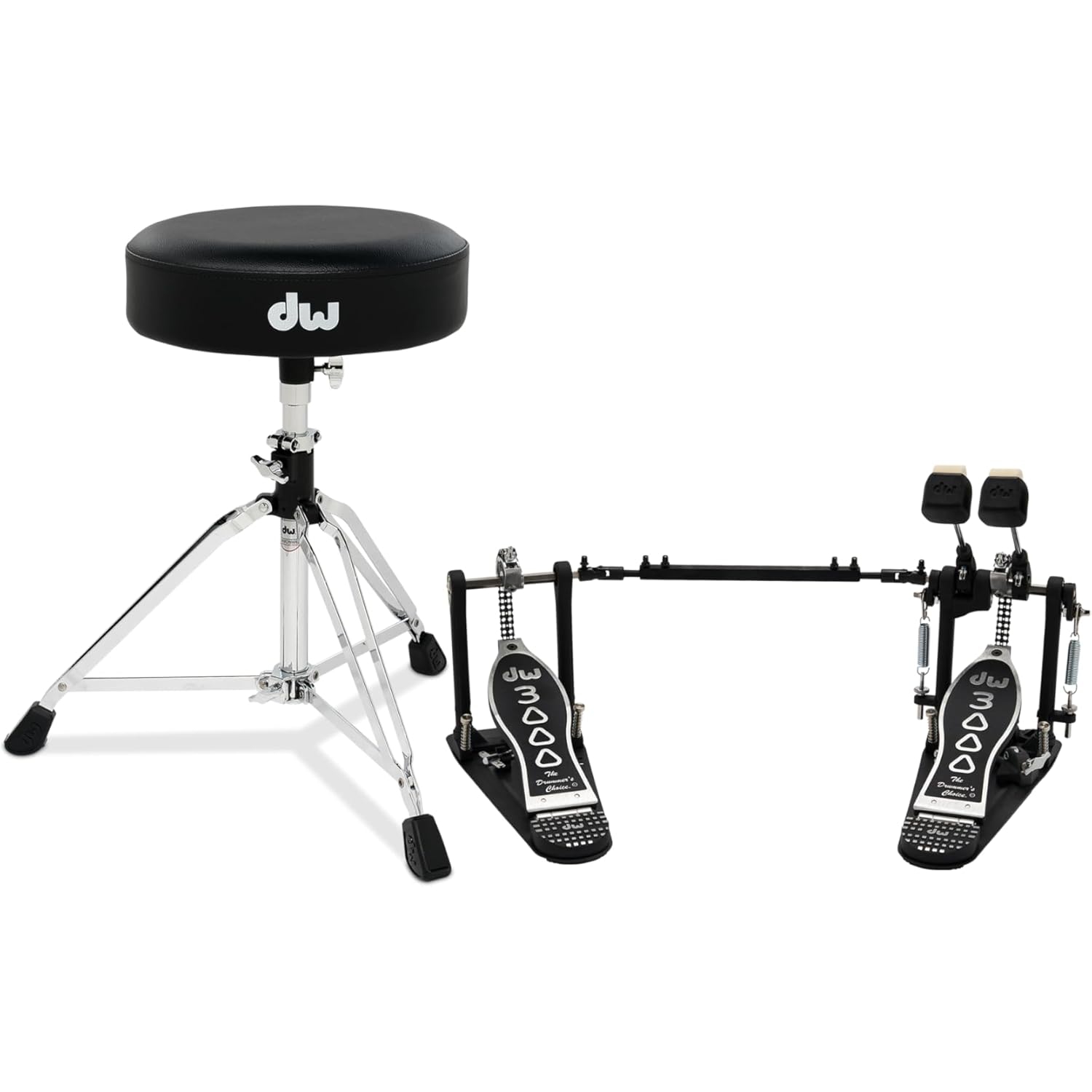 DW Drums 3000 Serisi 2 Parça Aksam Paketi (Double Kick Pedalı & Davul Taburesi)