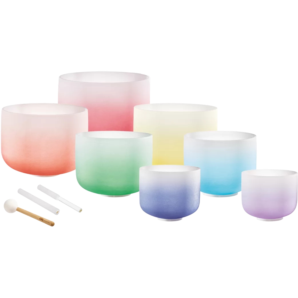 Meinl Sonic Energy CSBCSETCHA Crystal Singing Bowl 7 Parça Chakra Set (Color Frosted)