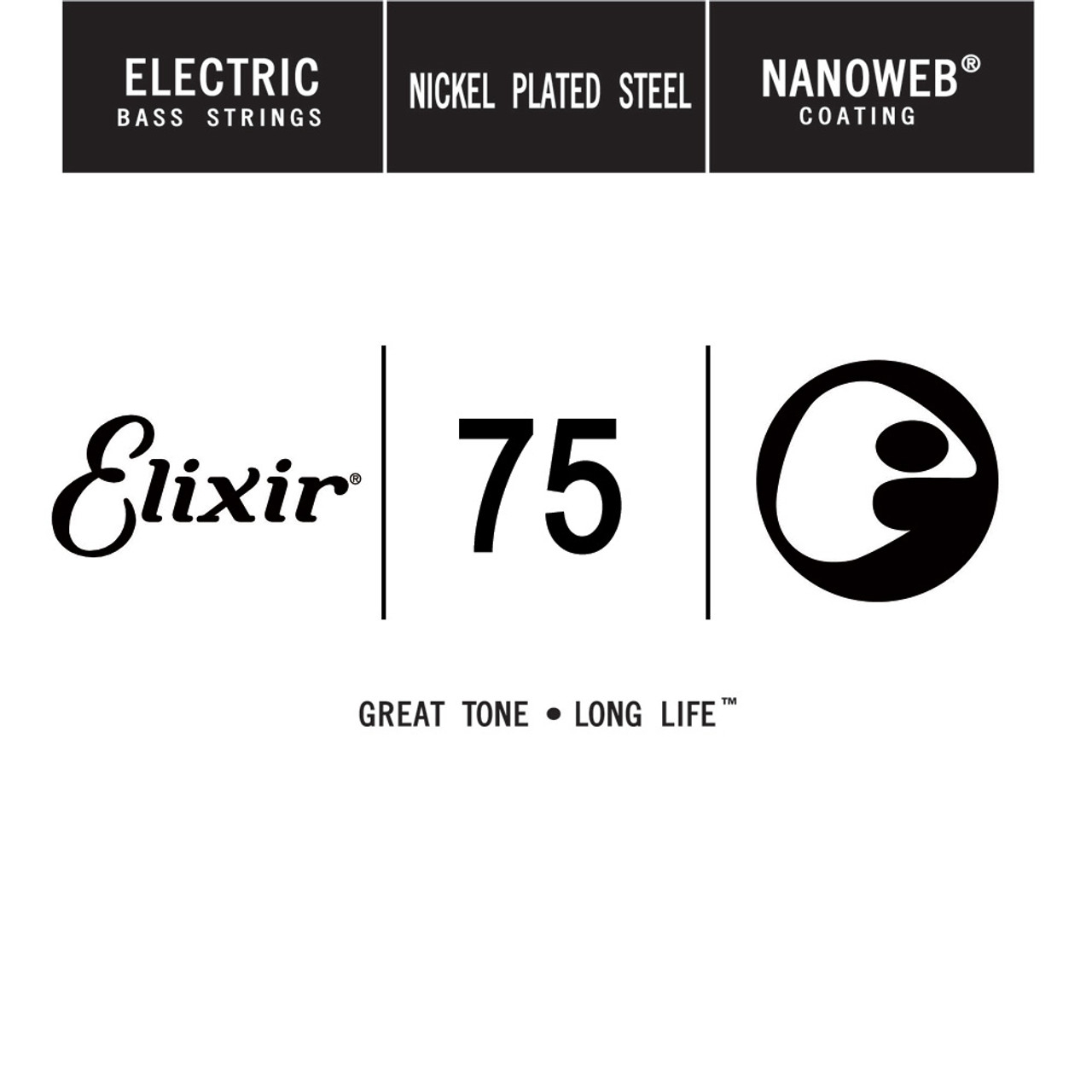 Elixir NANOWEB Coating Long Scale Tek Bas Gitar Teli (.075)