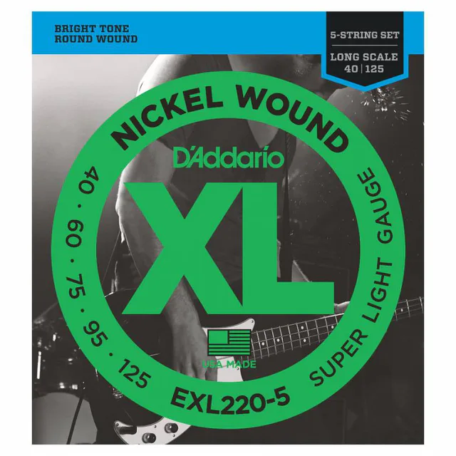 D'Addario EXL220-5 Long Scale 5 Telli Bas Gitar Teli (40-125)
