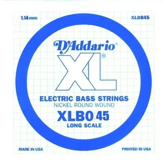 D'addario XLB045 Nickel Wound Long Scale Tek Bas Gitar Teli (.045)