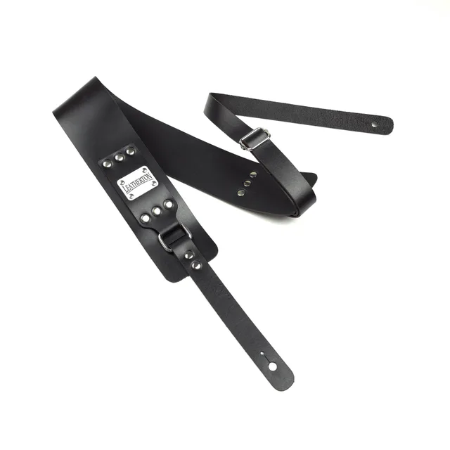 Leatherton LT Fastback Hakiki Deri Gitar Askısı (Siyah)