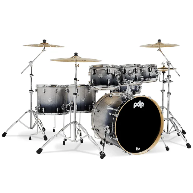 PDP Drums Concept Akçaağaç 7-Parça 22" Akustik Davul (Silver - Black Sparkle Fade)