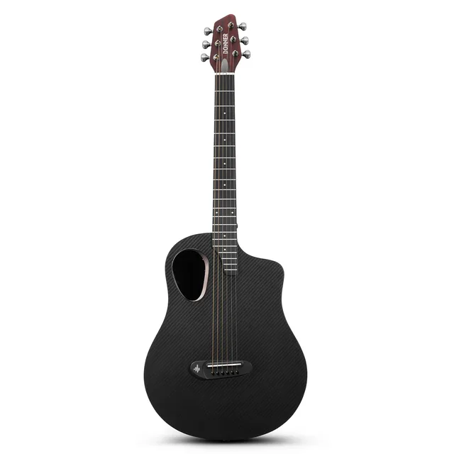 Donner Rising G2 Carbon Fiber Elektro Akustik Gitar (Transparent Brown)