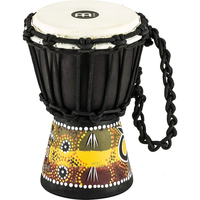 Meinl HDJ7-XXS African Style XX-Small Djembe (Black Gecko Design)