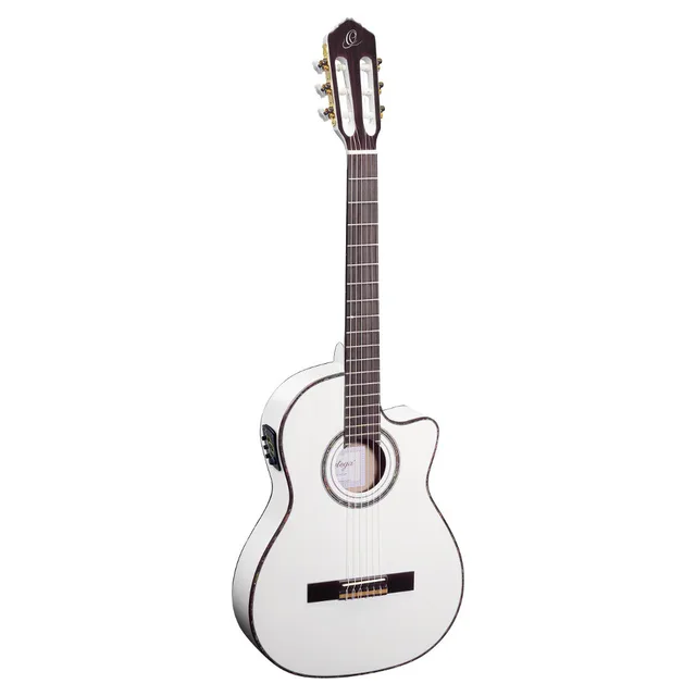 Ortega RCE145WH Thinline Elektro Klasik Gitar (Beyaz)