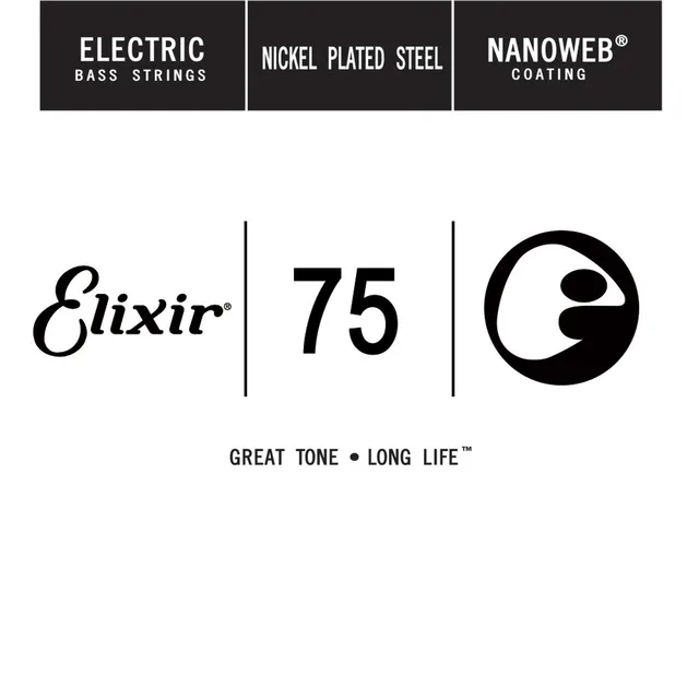 Elixir NANOWEB Coating Long Scale Tek Bas Gitar Teli (.075)