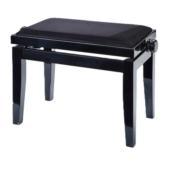 Discacciati Black Velvet Piyano Taburesi (Parlak Siyah)