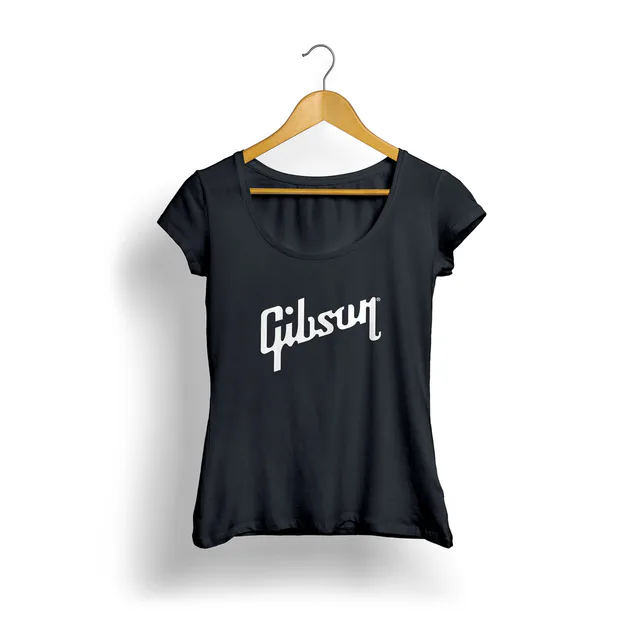 Gibson Logo Kadın T-Shirt (Siyah)