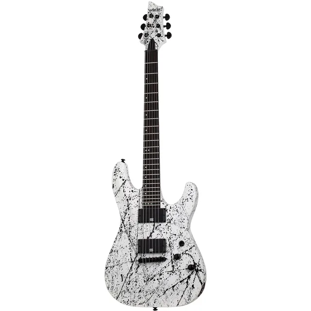 Schecter C-1 Ink Bomb Elektro Gitar (Black Ink Splatter)